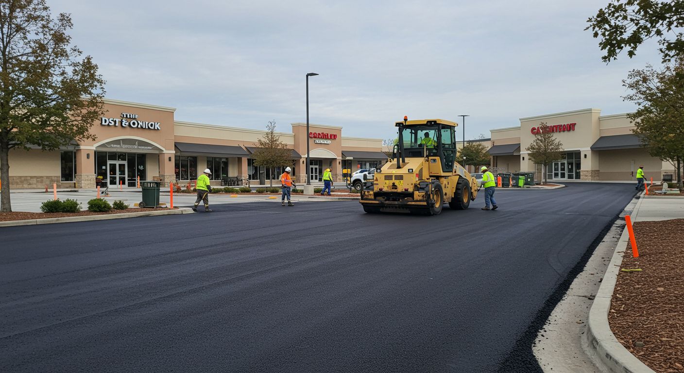 Асфальтирование стоянки у ТЦ