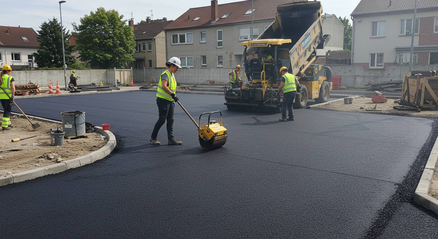 Строительство парковочной зоны с асфальтовым покрытием