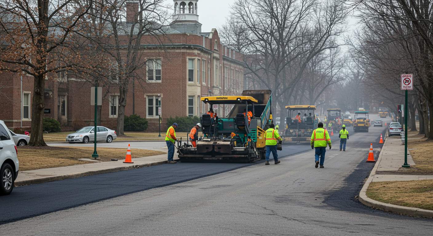 Асфальтирование около учебных заведений