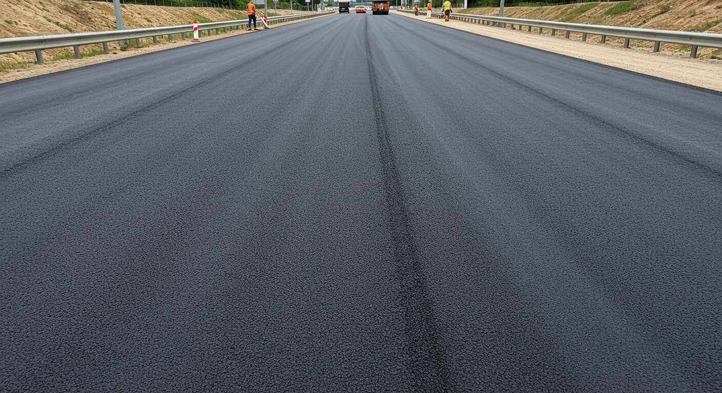 Асфальтирование дорог с модифицированным битумом для городских магистралей