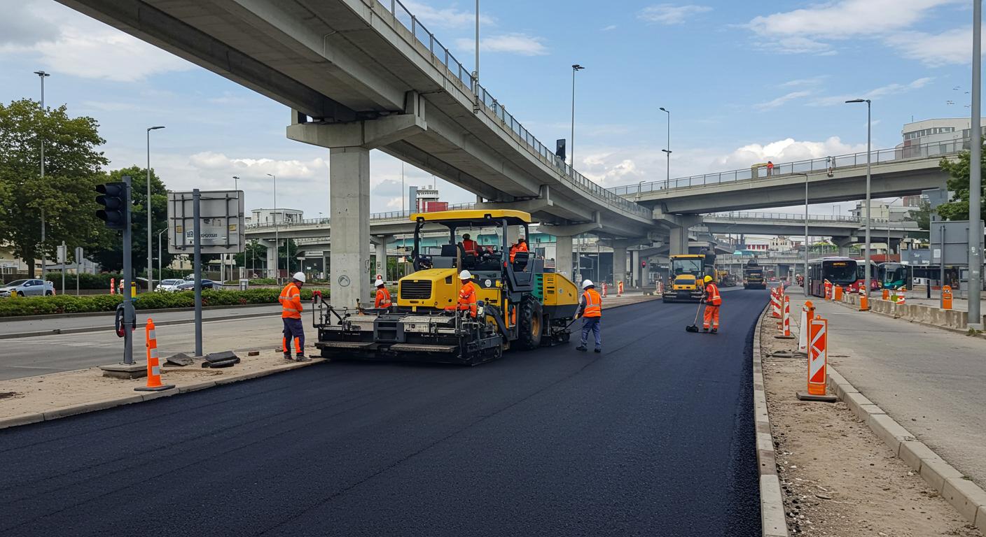 Асфальтирование транспортной развязки