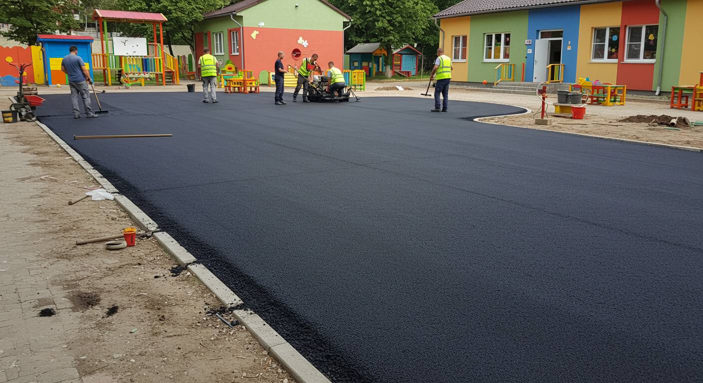 Асфальтирование территории детского сада