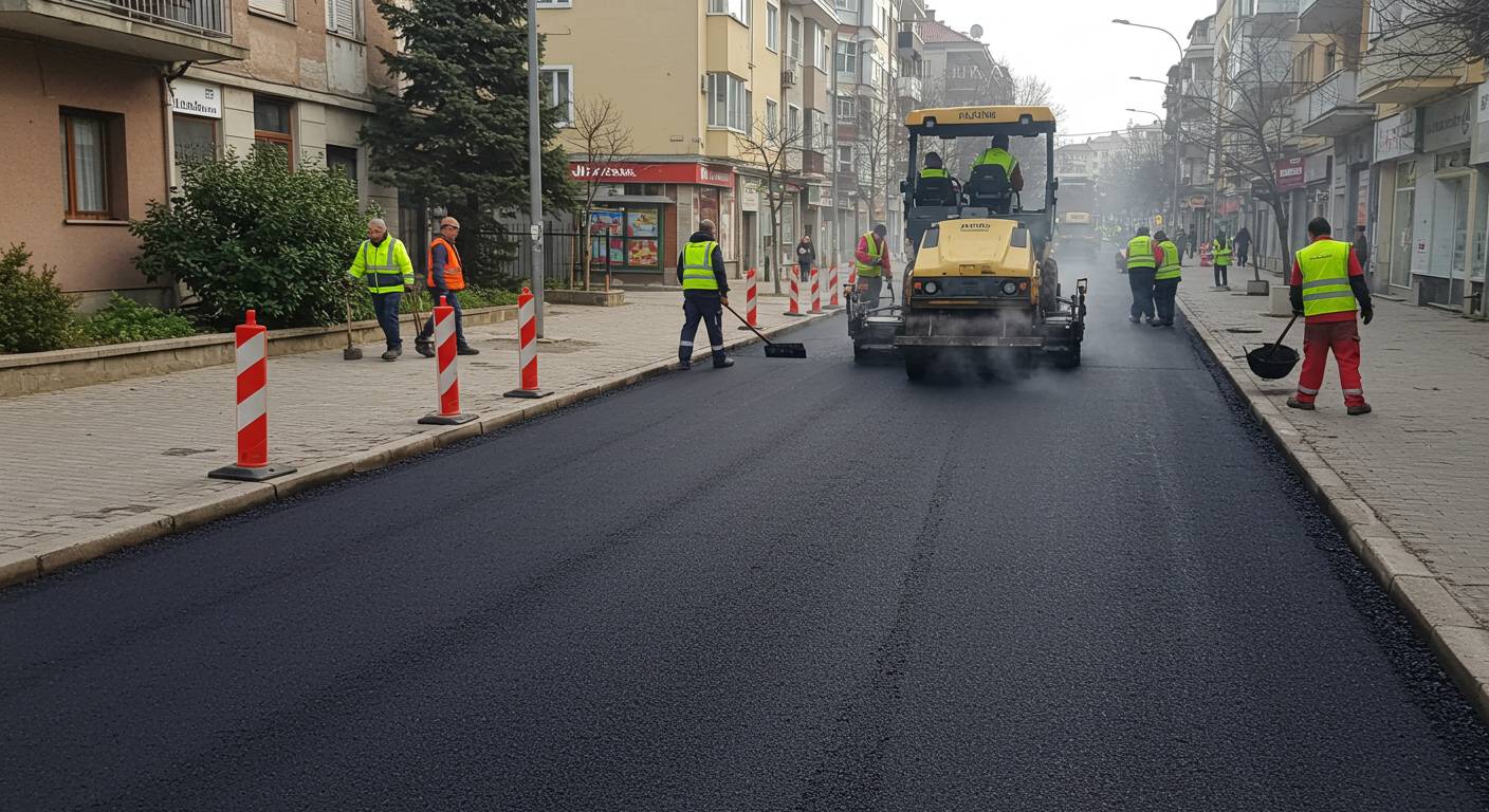 Асфальтирование территорий городских пешеходных улиц