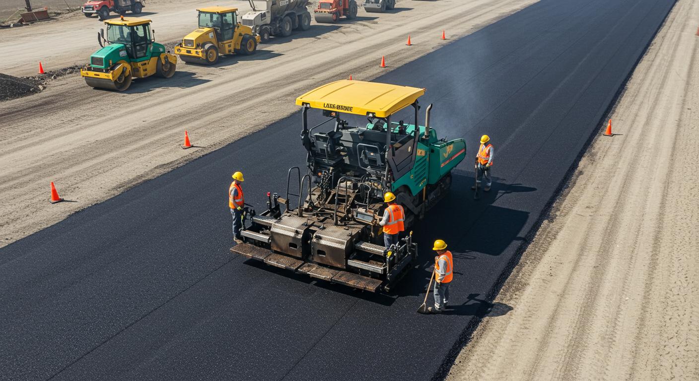 Асфальтирование площадки для техники