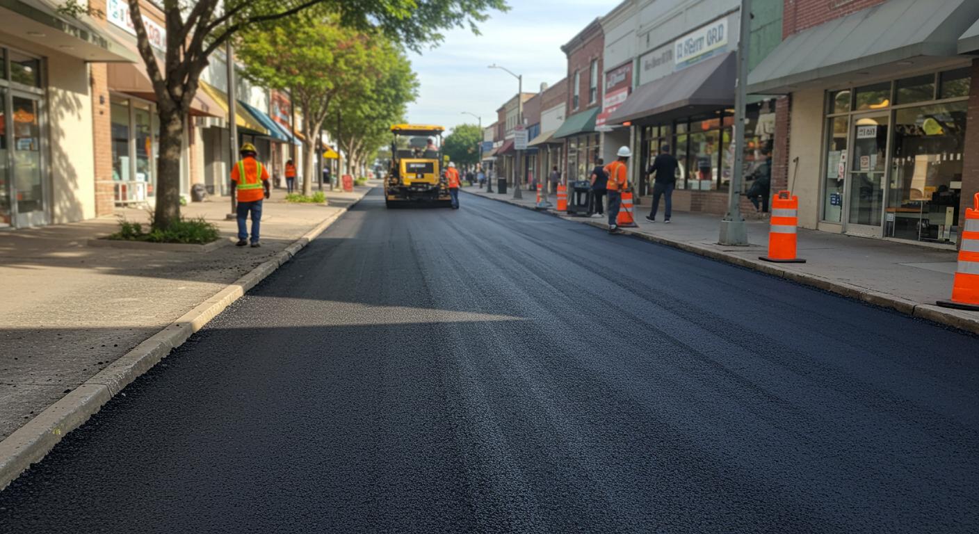 Асфальтирование площадок перед магазинами