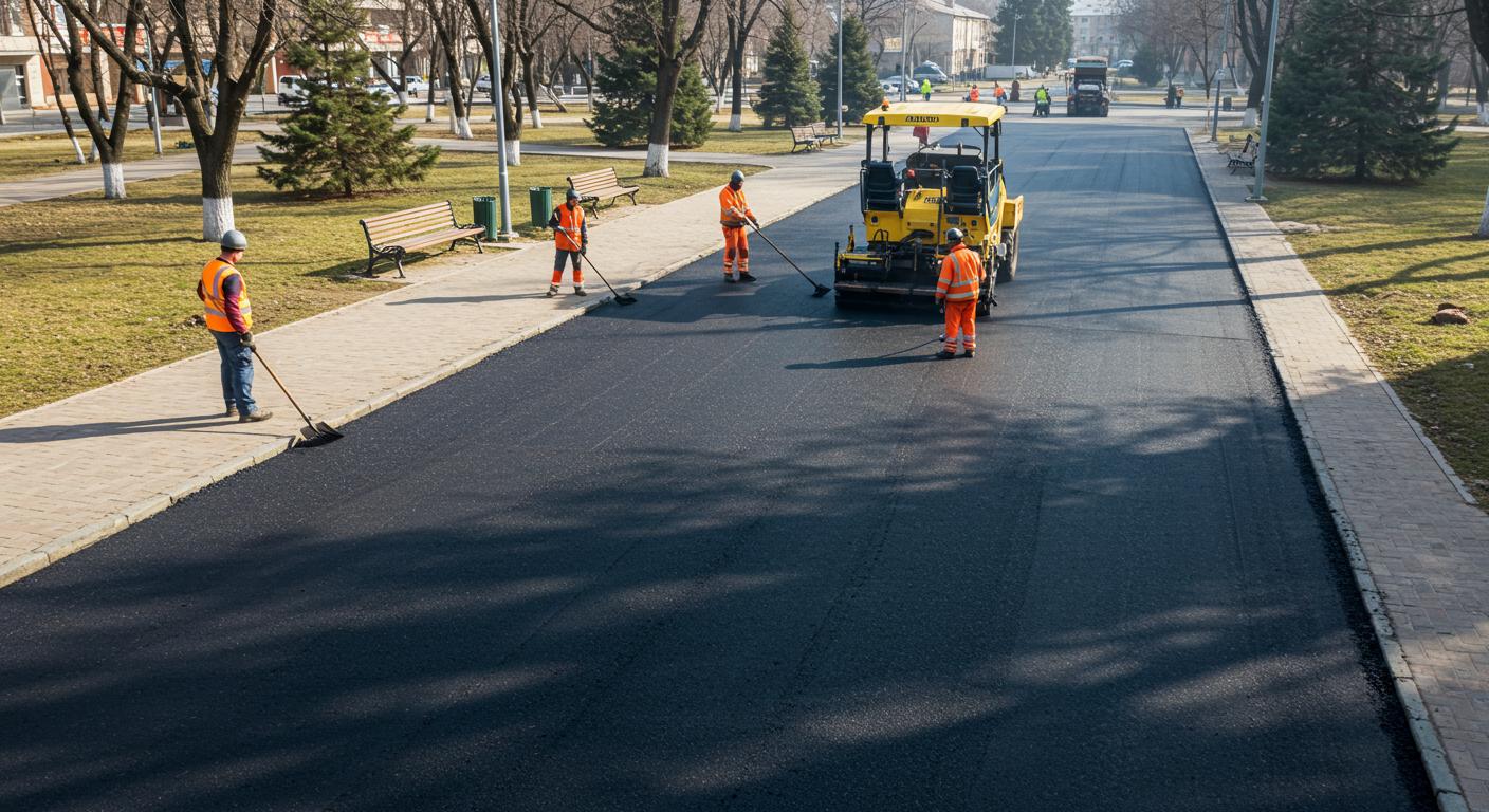 Асфальтирование парка и сквера