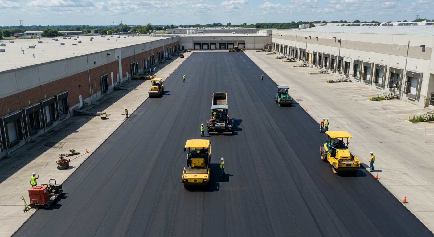 Асфальтирование территории складского комплекса