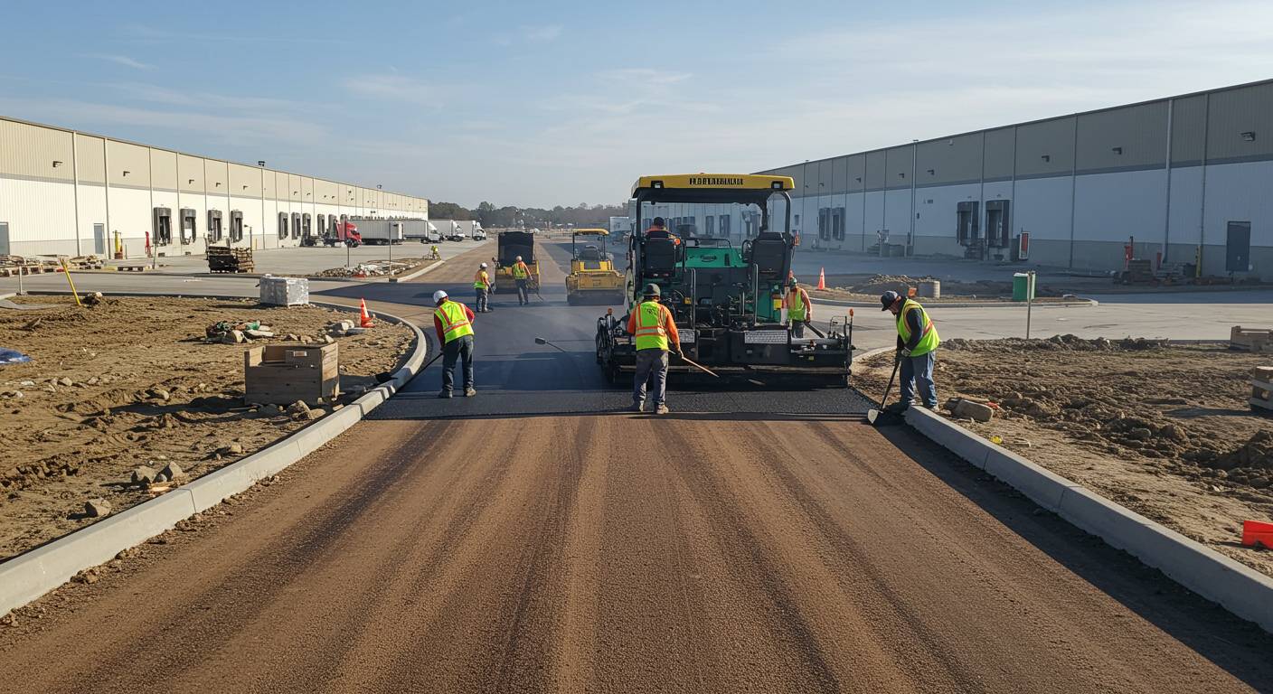 Асфальтирование подъездной дороги к складу