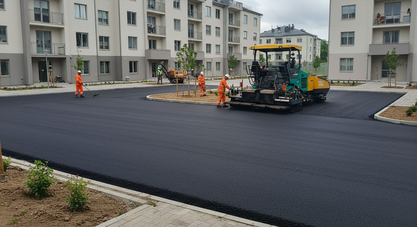 Асфальтирование парковки во дворе жилого комплекса
