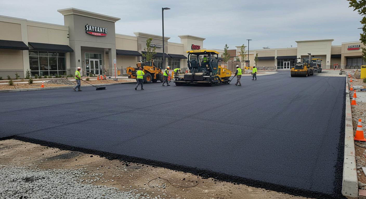 Асфальтирование дорог для парковок и дворов торговых центров