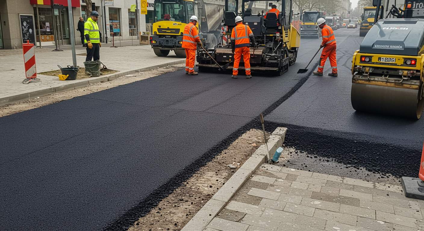 Асфальтирование тротуаров и пешеходных зон