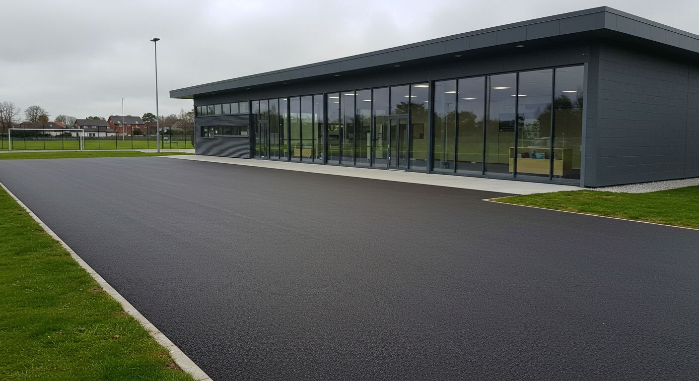 Асфальтированная территория спортивного зала
