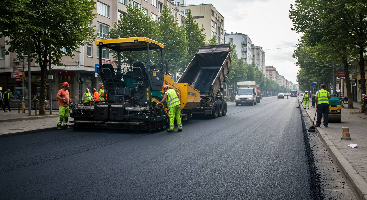 Асфальтирование городских улиц