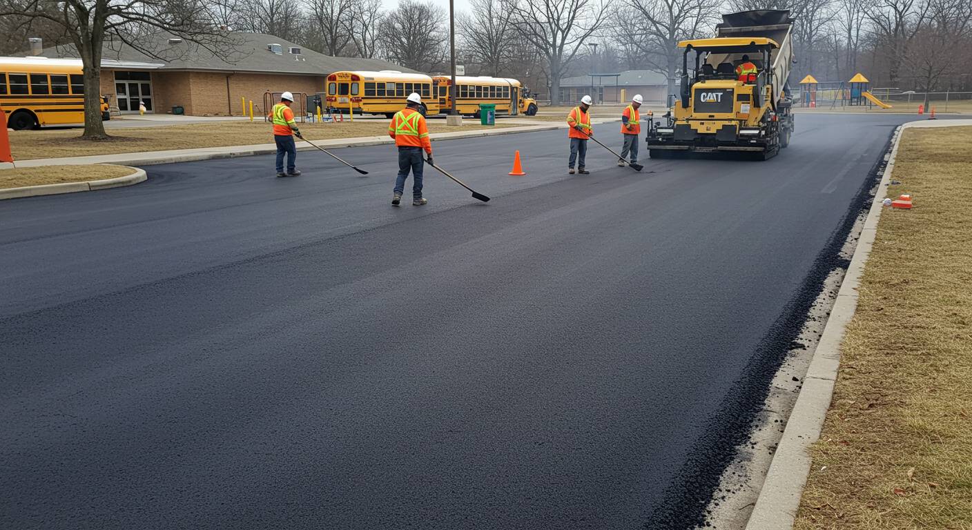 Асфальтирование территории вокруг школ