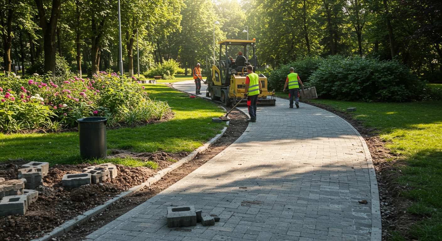Асфальтирование пешеходных дорожек в парках
