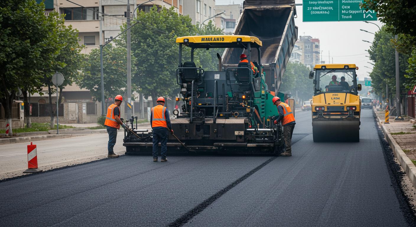 Асфальтирование городских магистралей