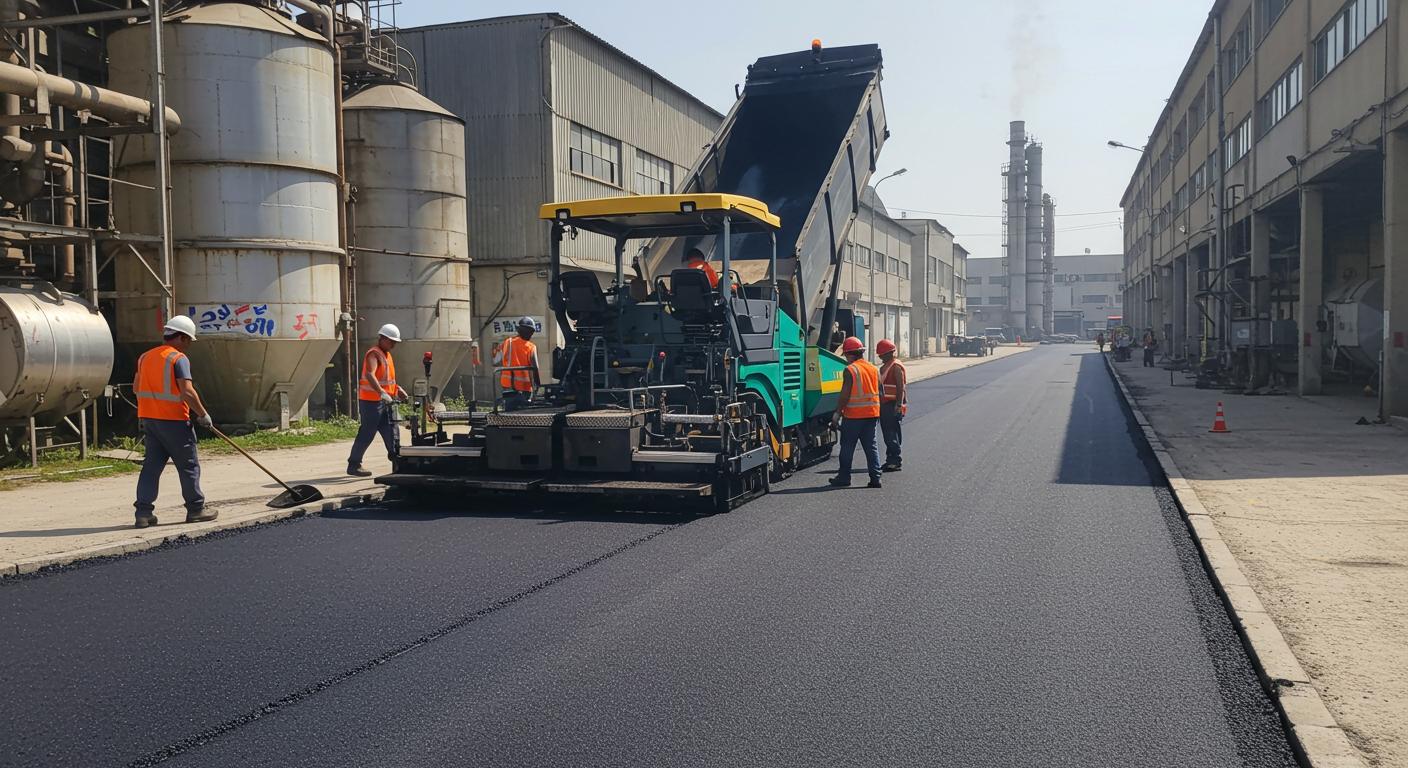 Асфальтирование дорог промышленных территорий заводских территорий