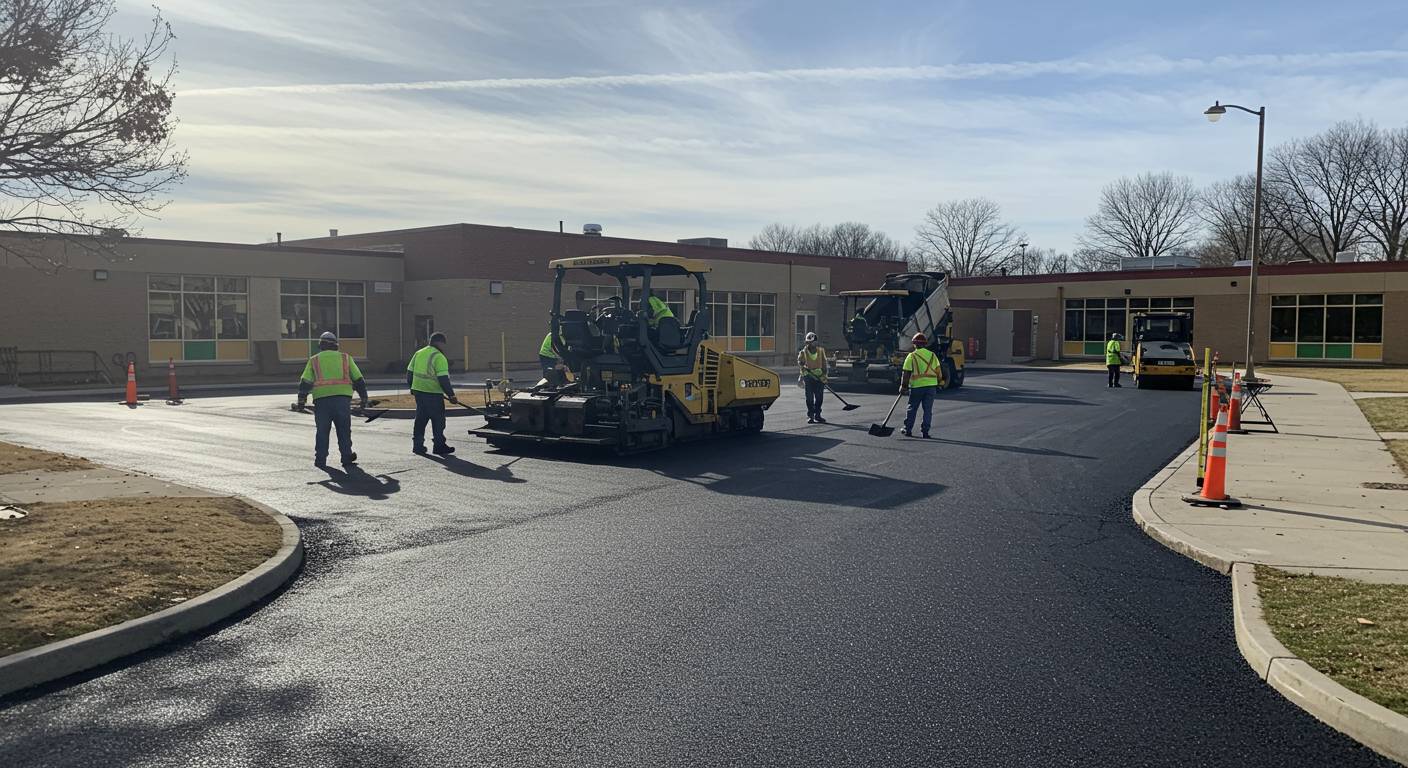 Асфальтирование территорий возле школ