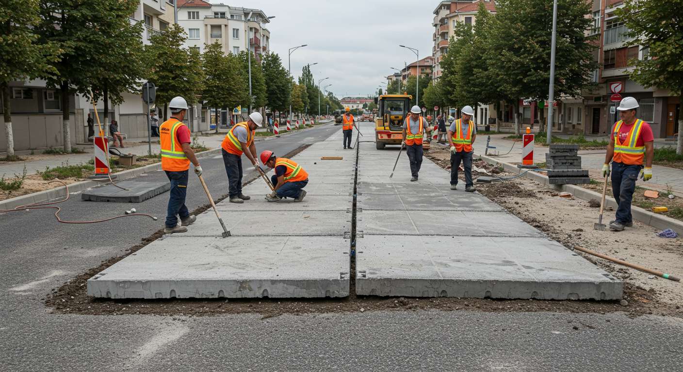 Укрепление модульной дороги на промышленной площадке