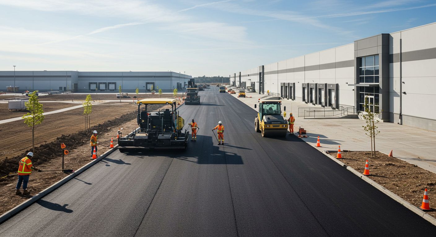 Асфальтирование подъездных путей к складам
