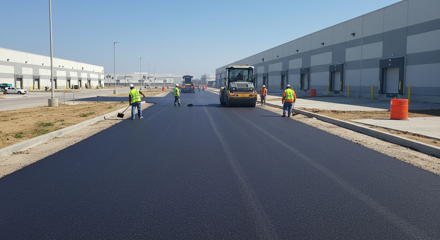 Асфальтирование подъездного пути к складу Асфальтирование подъездного пути к складу