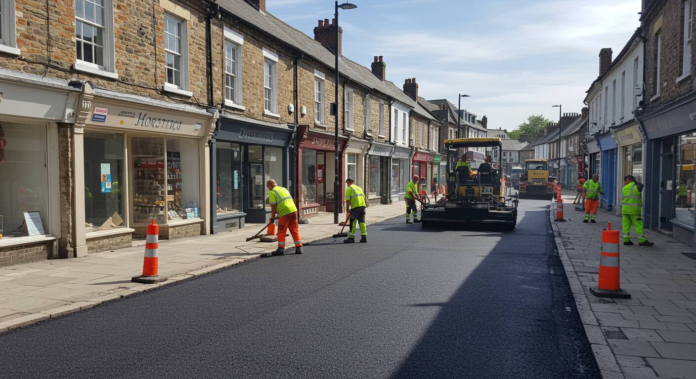 Асфальтирование территории вокруг магазинов