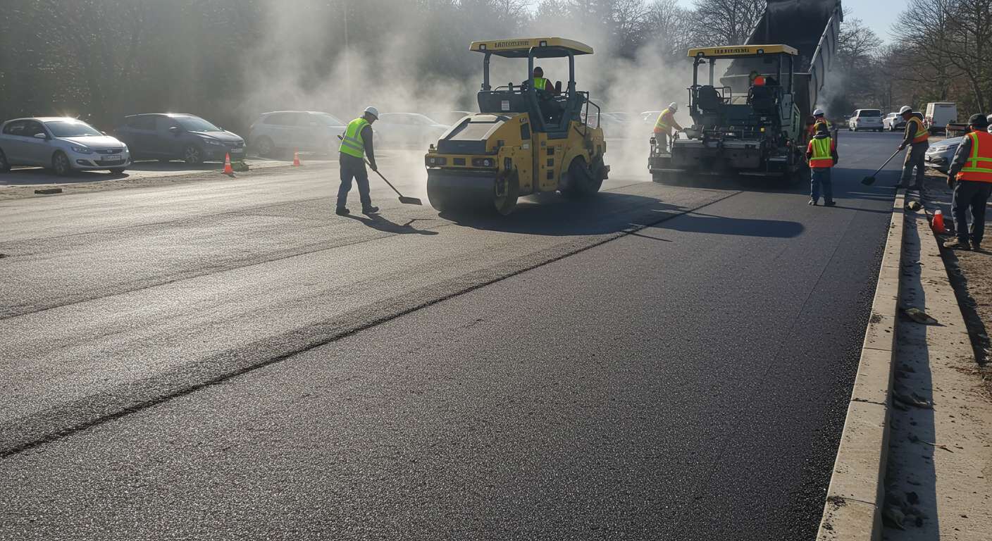 Асфальтирование площадок для легковых автомобилей