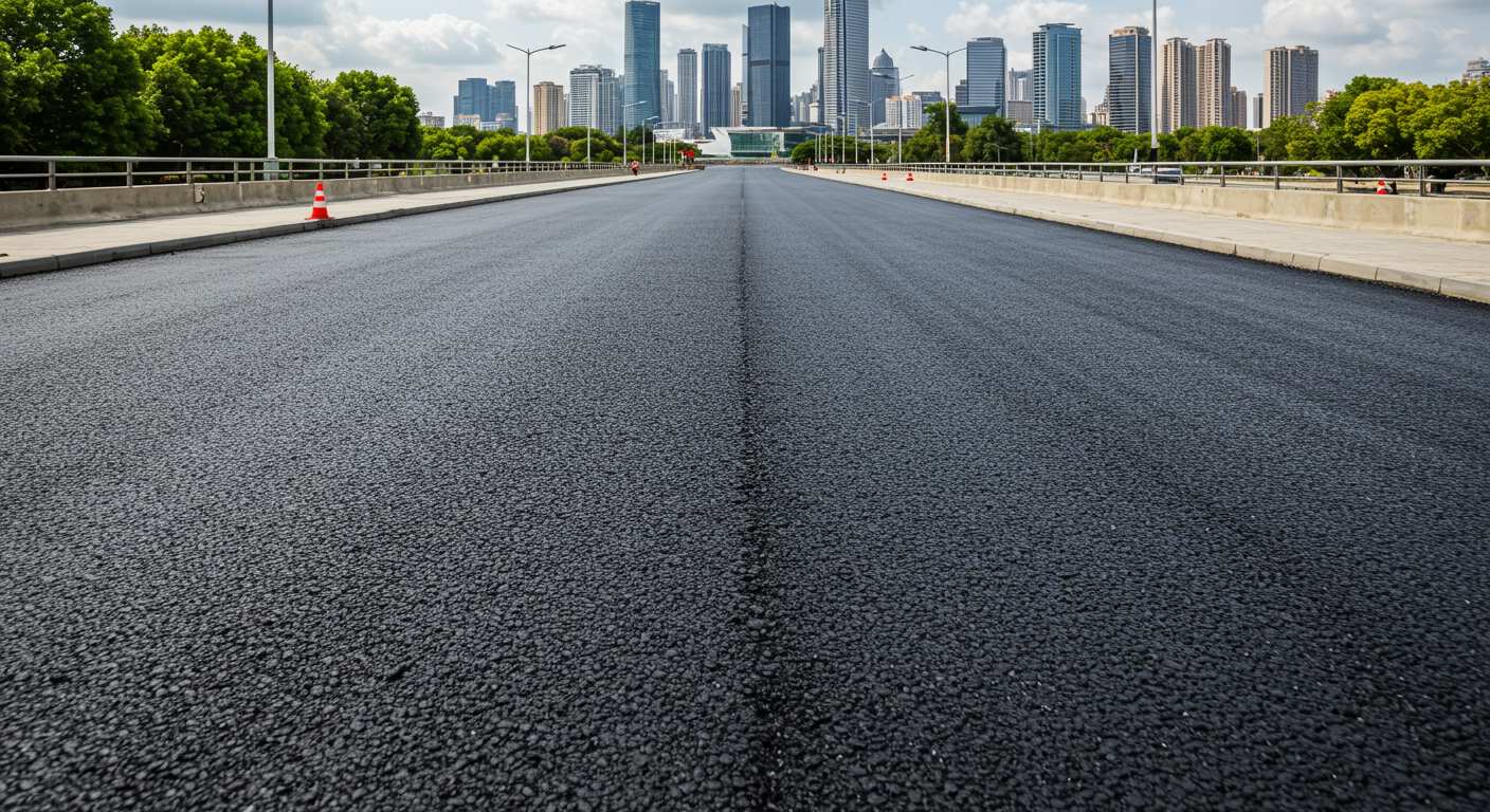 Асфальтирование дорог с водостойким асфальтом для городских улиц