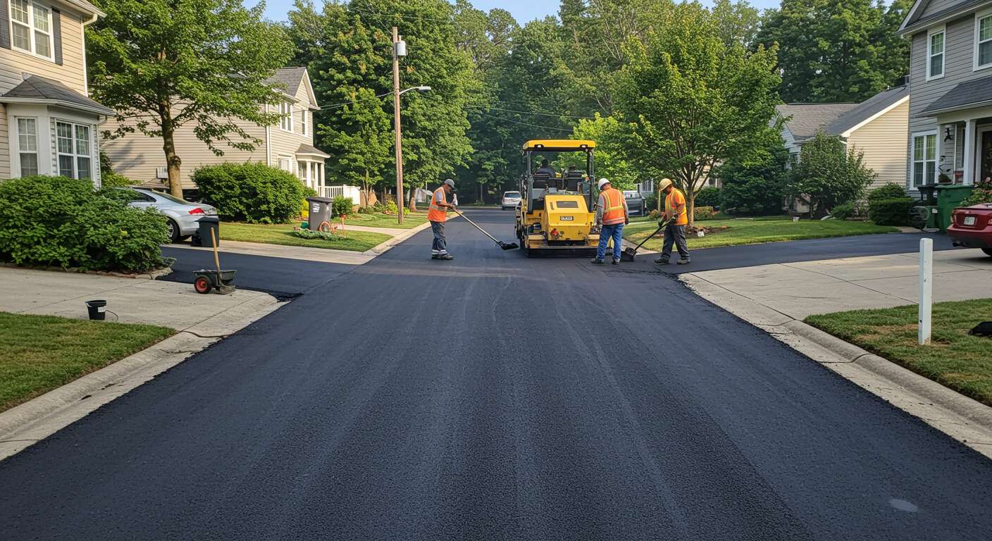 Асфальтирование въезда к жилому дому Асфальтирование въезда к жилому дому