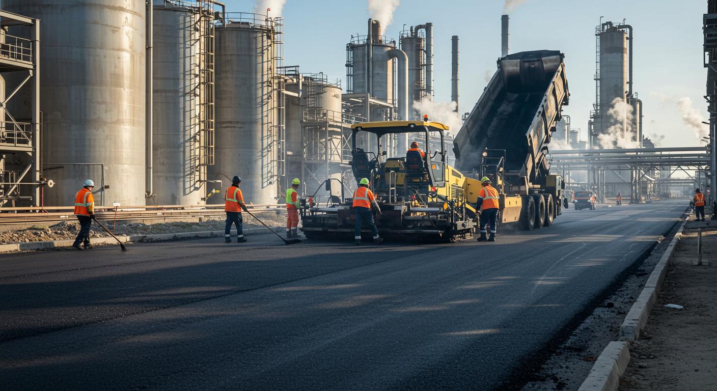 Асфальтирование около промышленных объектов