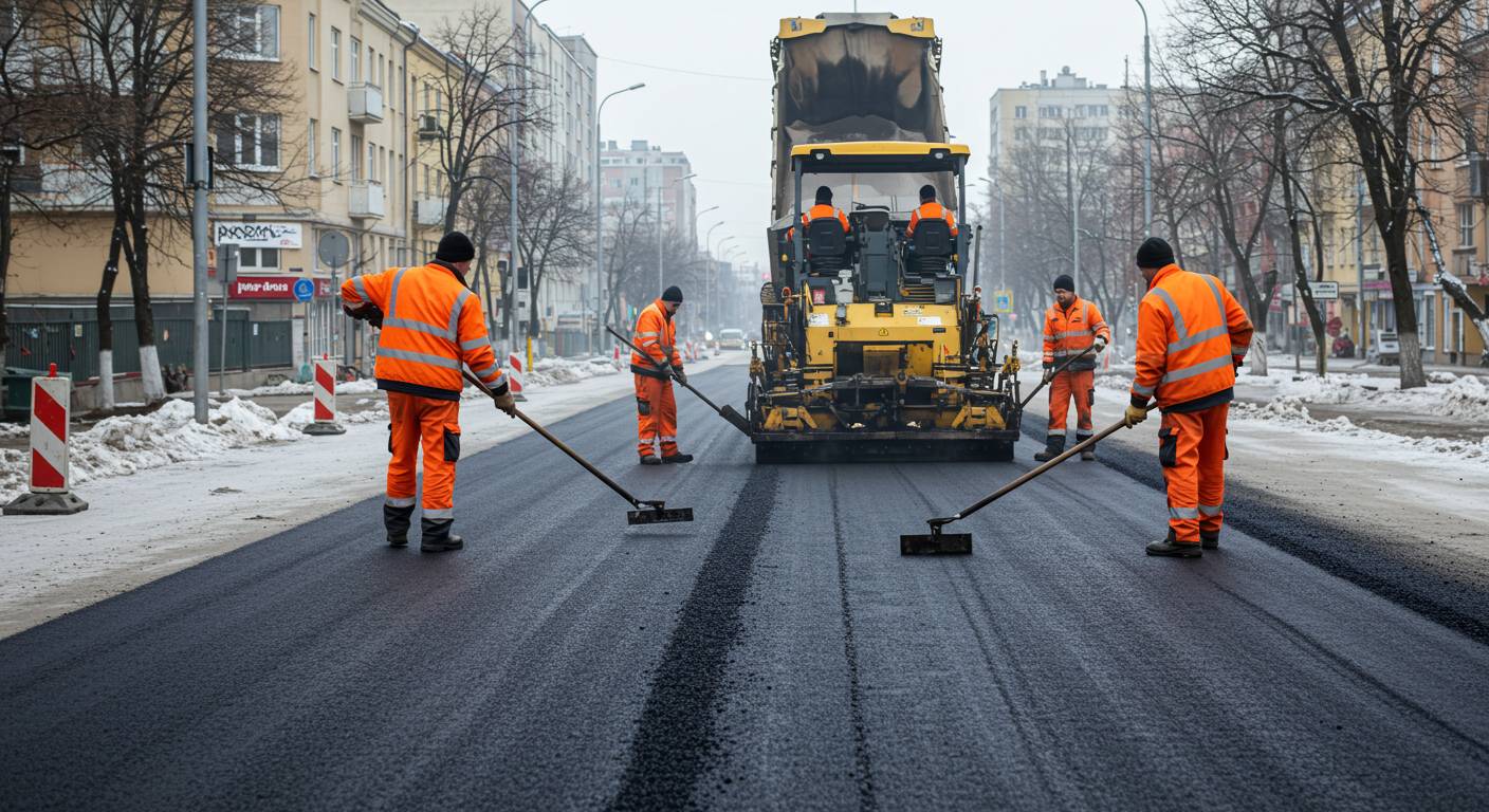 Асфальтирование дорог с морозоустойчивым покрытием для городских улиц