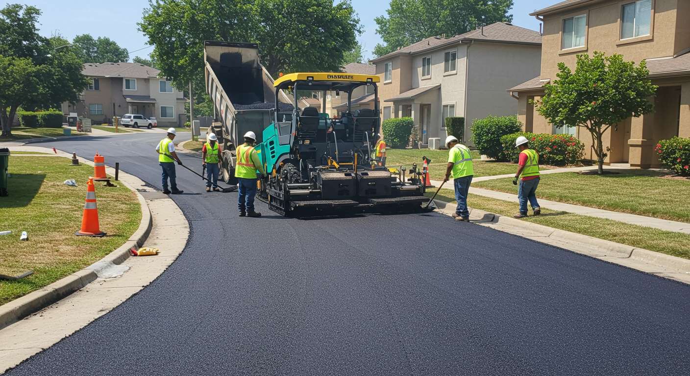 Асфальтирование возле жилых комплексов