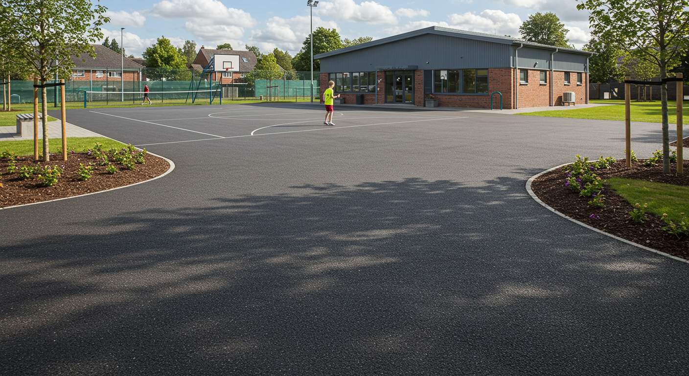 Асфальтирование площадок около спортивных залов