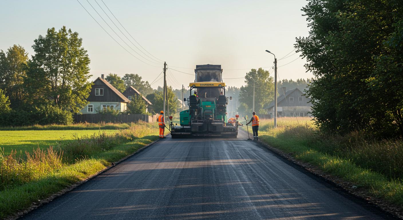 Асфальтирование дороги к загородному дому Асфальтирование дороги к загородному дому