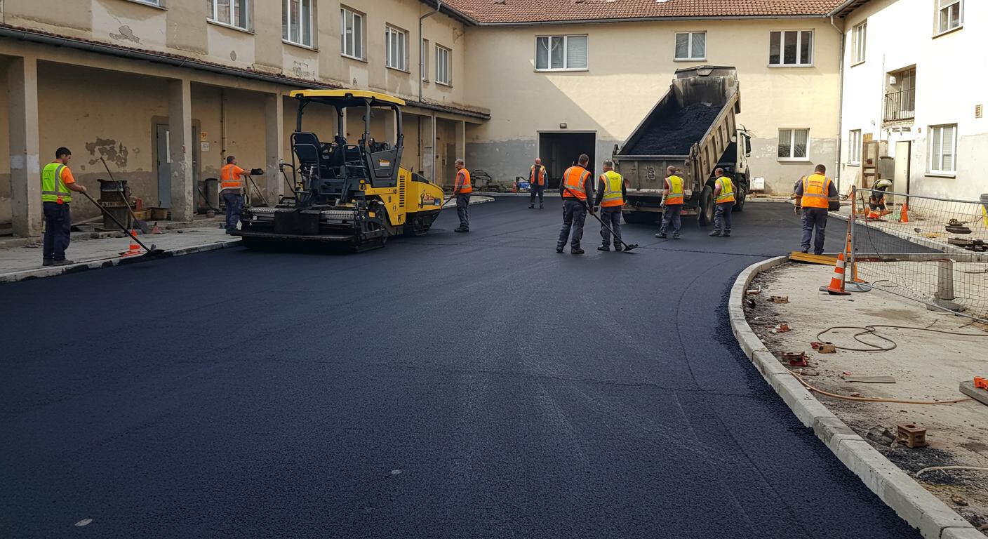 Асфальтирование дворовой стоянки Асфальтирование дворовой стоянки