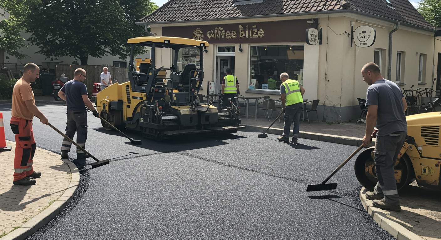 Асфальтирование площадок у кафе