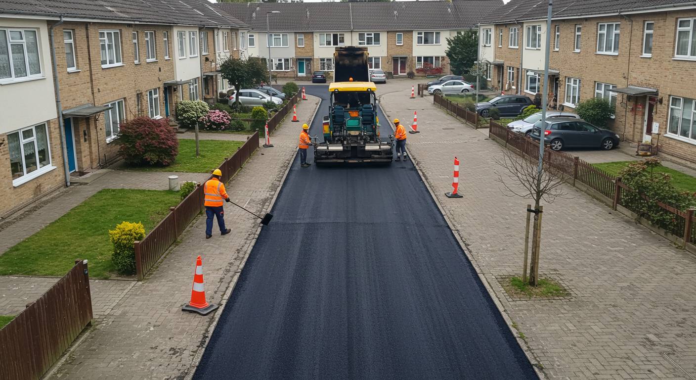 Асфальтированная территория жилого двора Асфальтированная территория жилого двора