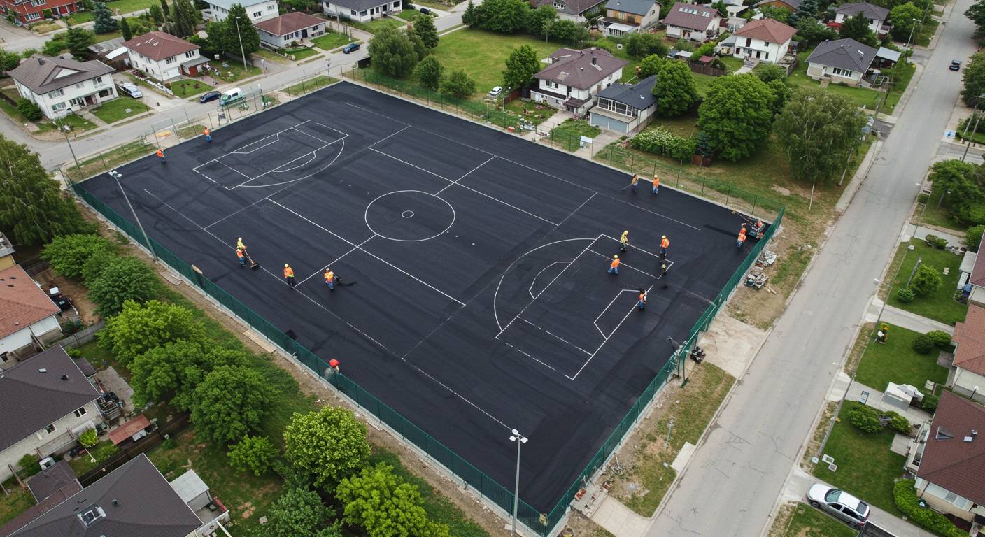Асфальтирование придомовых спортивных зон