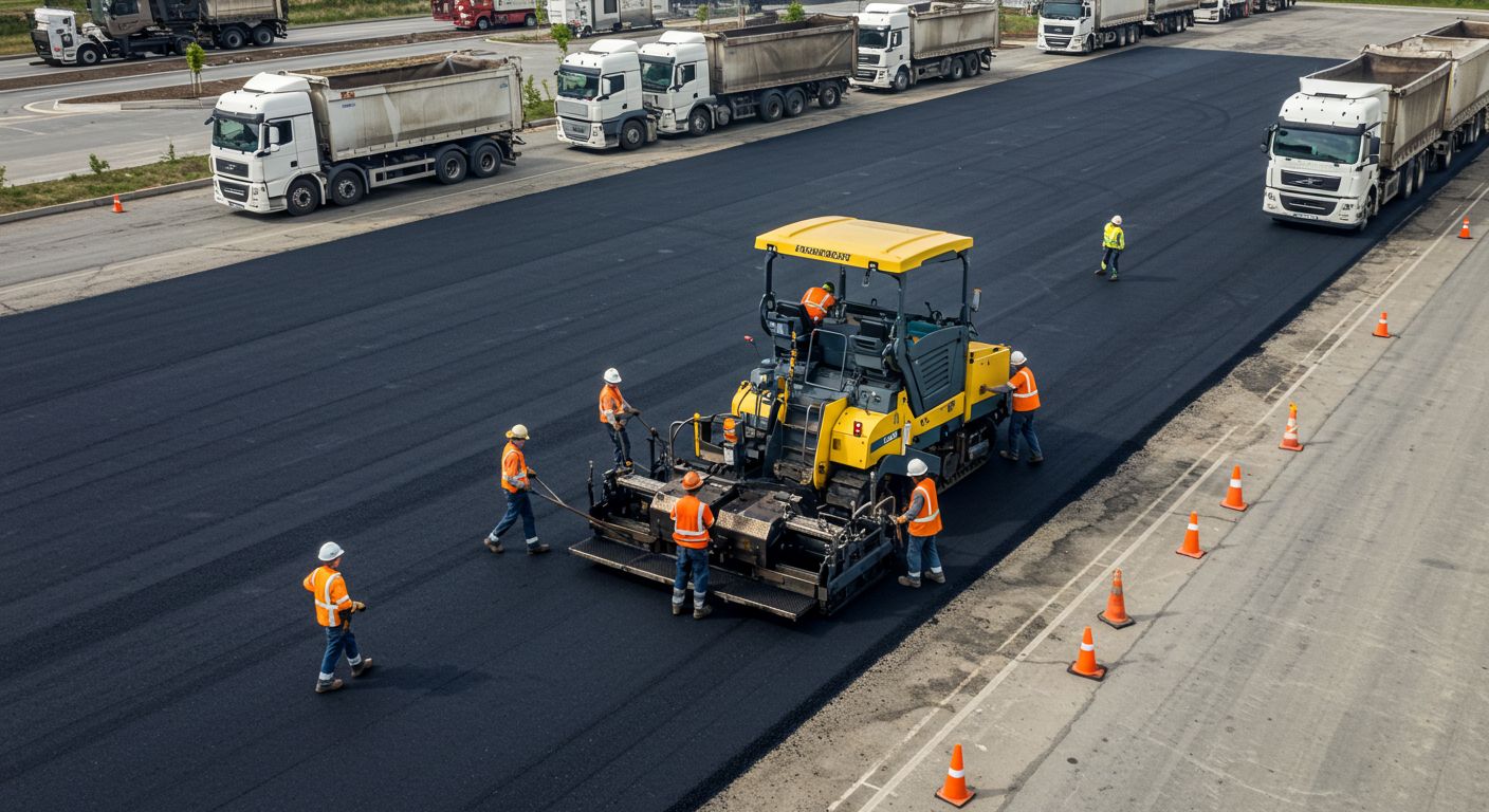 Асфальтирование площадок под грузовой транспорт