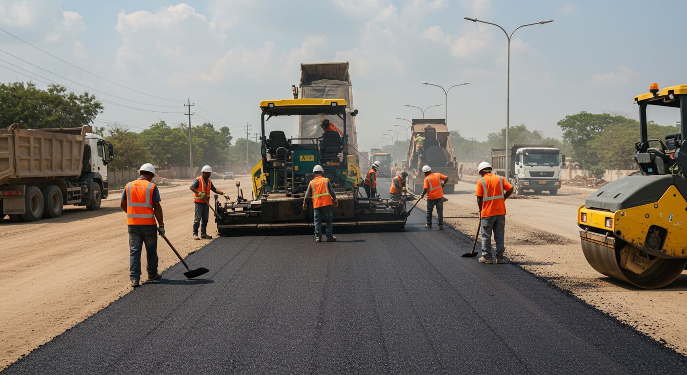 Асфальтирование дорог на строительных объектах