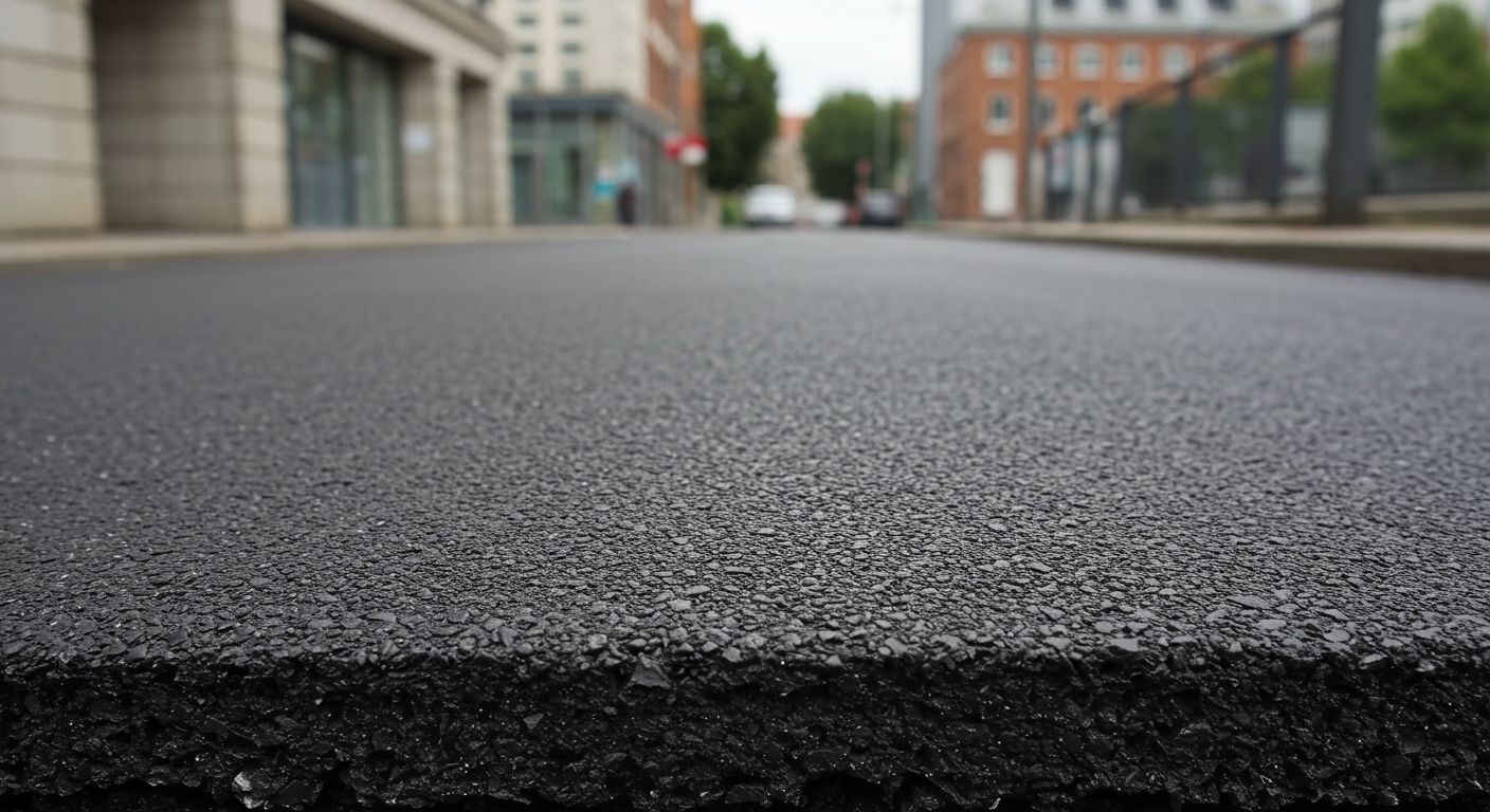 Холодная укладка асфальта на городской улице