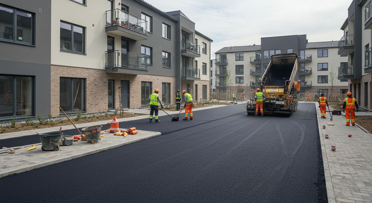 Асфальтирование дворов возле новостроек