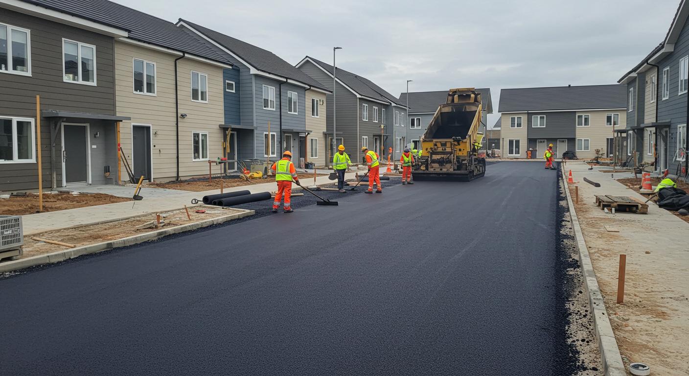Асфальтирование дворов возле новостроек Асфальтирование дворов возле новостроек