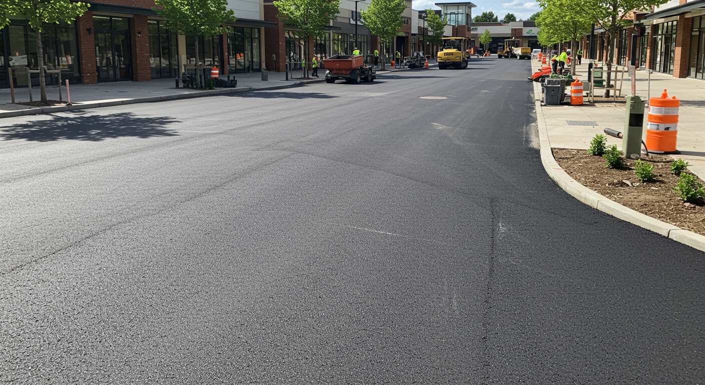 Асфальтирование площадок у торговых павильонов