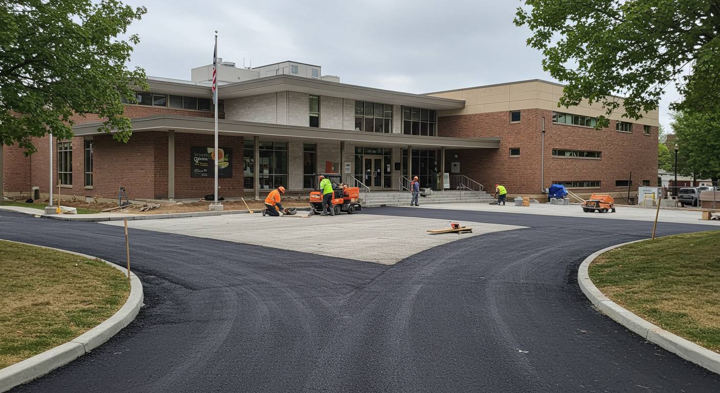 Асфальтирование территории возле библиотек