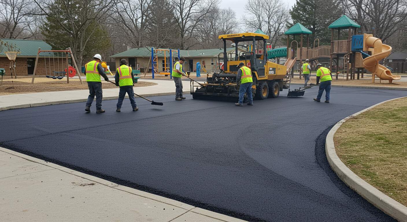 Асфальтирование территории детского центра Асфальтирование территории детского центра