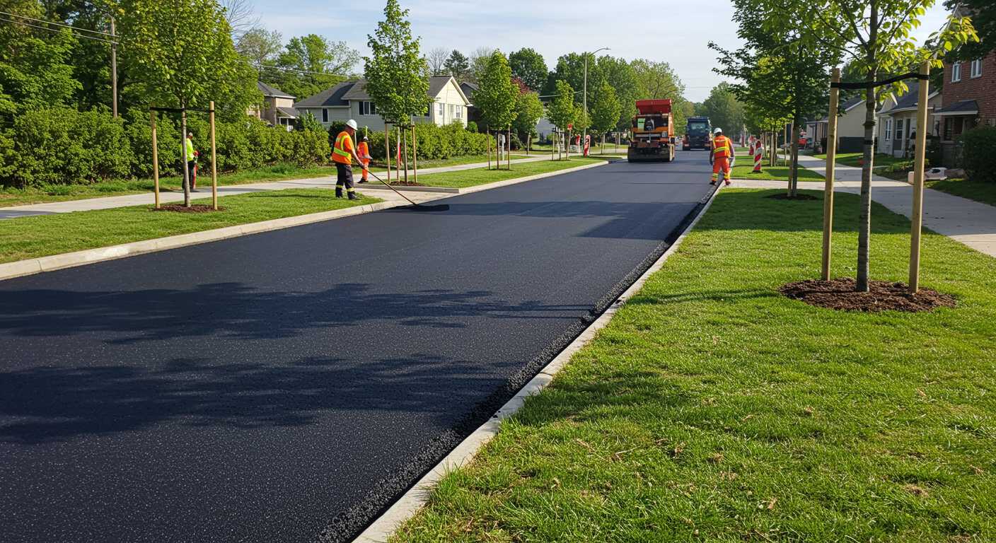 Асфальтирование придомовой территории с озеленением