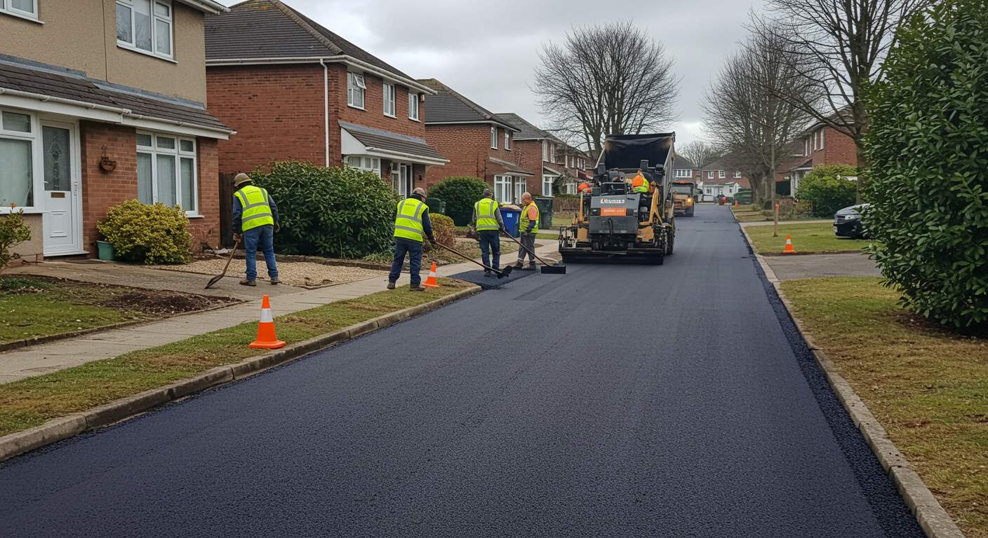 Асфальтирование площадки около частного дома