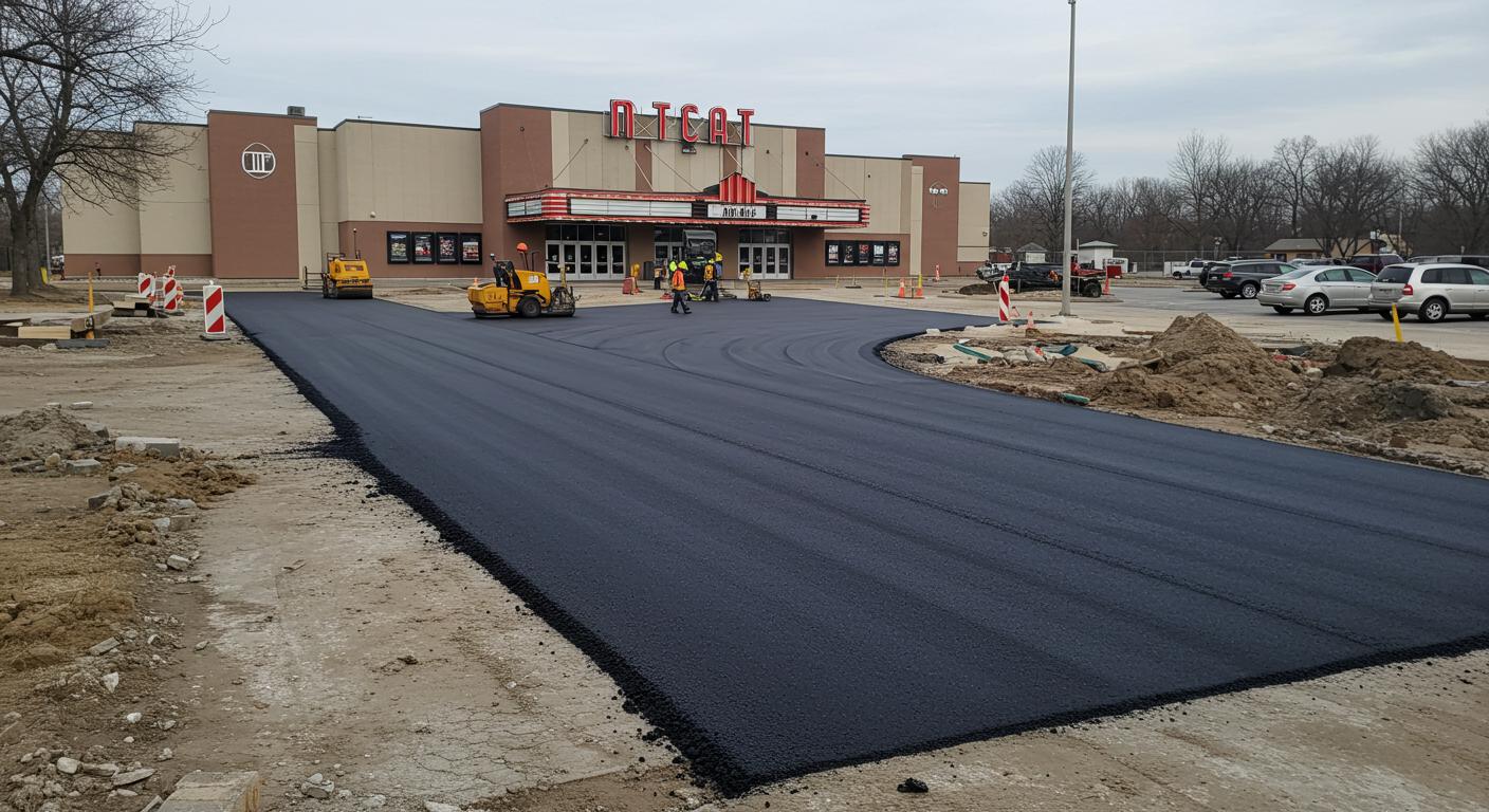 Асфальтирование территории около кинотеатра