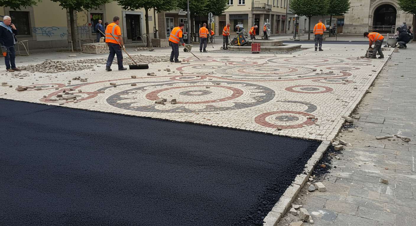 Декоративное асфальтирование городской площади